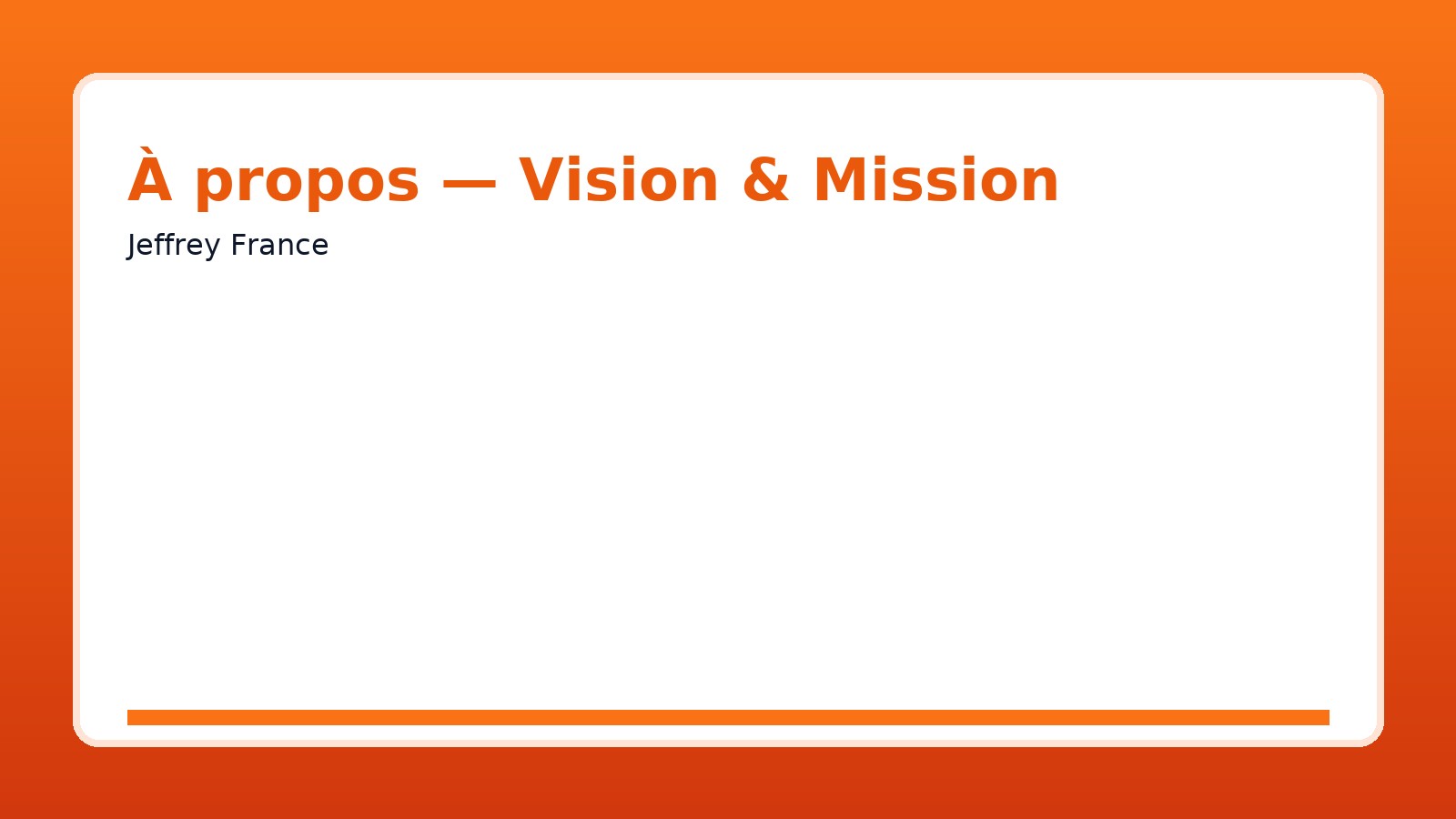 Présentation de Jeffrey France